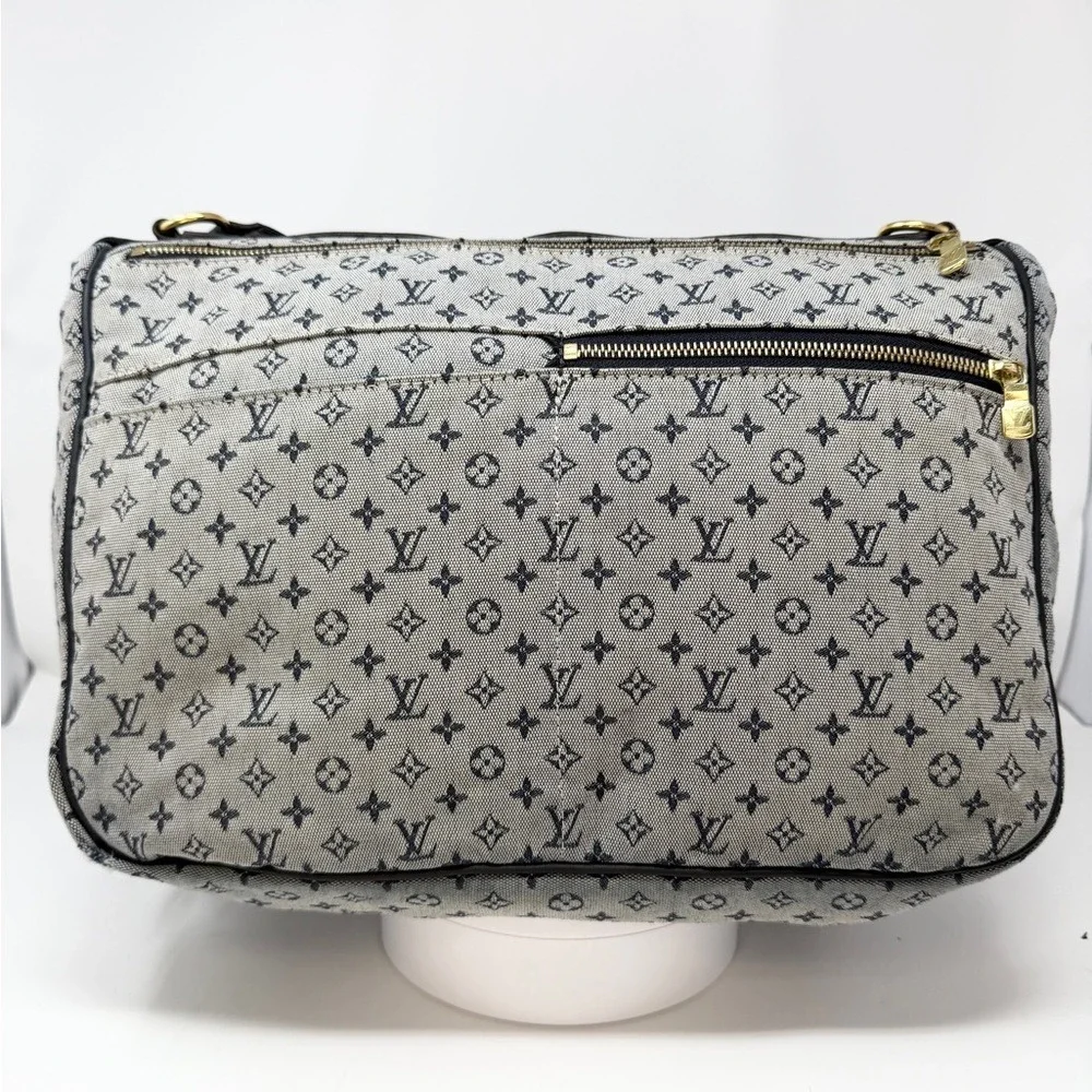 Louis Vuitton Vintage Blue Monogram Mini Lin Sac Maman 2003 Messenger Diaper Bag